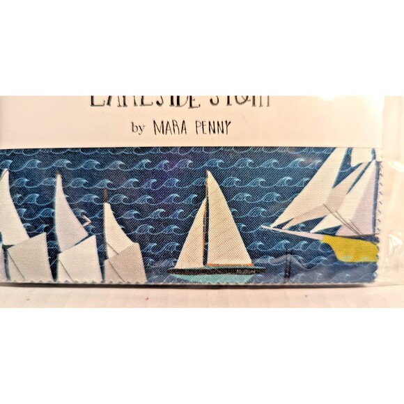 Moda Lakeside Story Sailing Boats Blue 42 5-in Charm Precut Fabric Quilt Squares - Picture 3 of 11